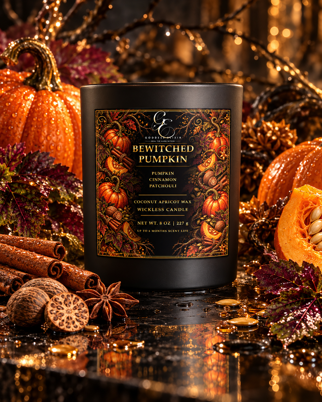 Bewitched Pumpkin — Wickless Candle