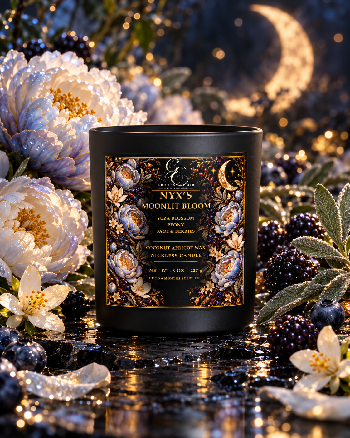 Nyx’s Moonlit Bloom — Wickless Candle