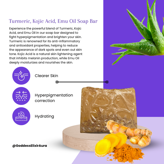 Turmeric Kojic Acid and Emu Oil Bar